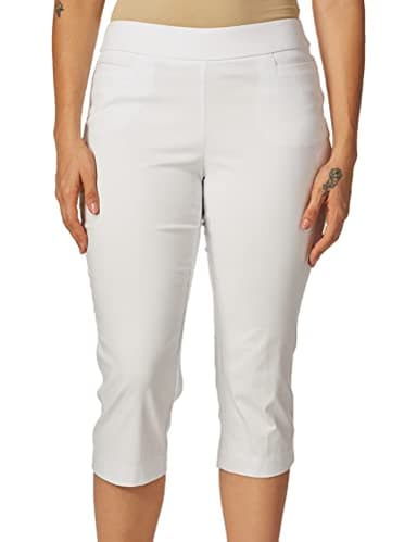 Briggs New York Womens Pull On Capri Pocket Casual Pants, White, 16 US - Image 3