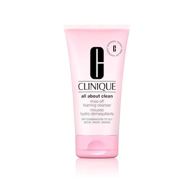 Clinique All About Clean Rinse-Off Foaming Face WashWith Hyaluronic Acid + Glycerin For Oily Skin Types | Dissolves Makeup + Sunscreen, 5 Fl Oz - Image 1