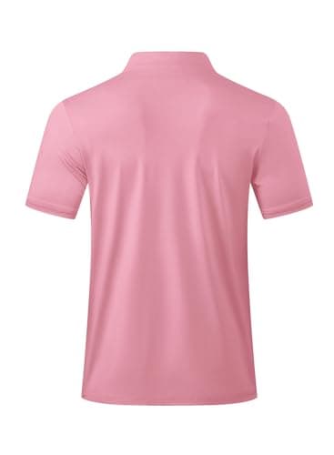 JMIERR Men Golf Polo Shirts Dry Fit Moisture Wicking Quick Dry Short Sleeve Casual Collared Polos T Shirts for Men, XL, Pink - Image 2