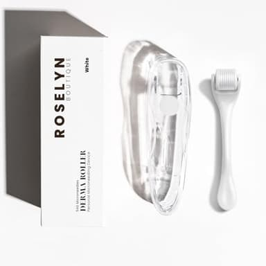 ROSELYNBOUTIQUE Derma Roller for Hair Beard Facial Skin Face 540 Microneedles At-Home Beauty Instrument White Holiday Gift for Men Women - Image 7
