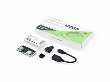 Raspberry Pi Zero 2 WH Kit, Official Pre-Soldered Header, Heatsink, USB Cable, HDMI Adapter (with Quad-core CPU,Bluetooth 4.2,BLE,onboard Antenna,etc.) - Image 1