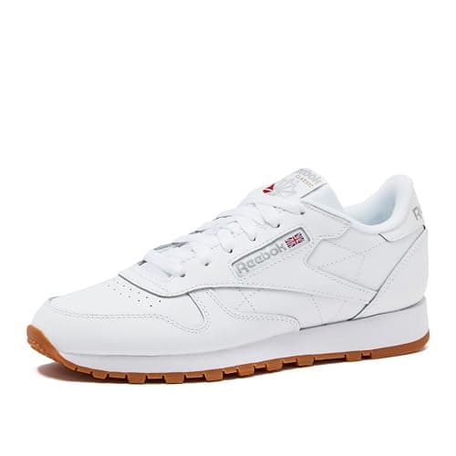 Reebok Classic Leather Sneakers for Women - Black or White Tennis Shoes Womens Size 5 to 12, Footwear White/Pure Grey3/Reebok Gum3, 9.5 - Image 1