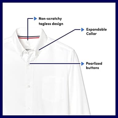 French Toast Boys' Short Sleeve Oxford Dress Shirt (Standard & Husky), Light Blue, 14 - Image 3
