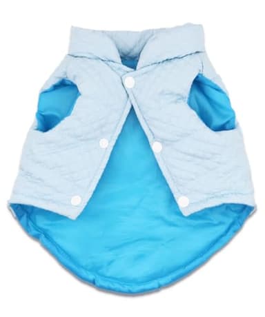 Soft Warm Small Dog Coats Lightweight Pet Dog Winter Jackets for Small Medium Dogs Puppy Cold Weather Coat Pet Clothes, Blue, Large - Image 5