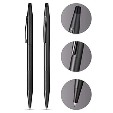 Cross Classic Century Refillable Ballpoint Pen Presented in a Luxury Gift Box - Medium Point, Black Ink, Black Micro-knurl - Image 2