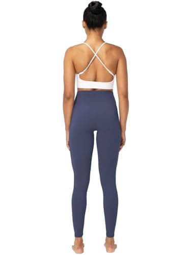 Sunzel Sunzfly Workout Leggings for Women, Tummy Control Compression Workout Gym Yoga Pants, High Waist & No Front Seam Lycra Ash Blue Medium 26" - Image 6