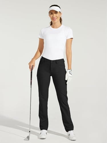 Willit Women's Golf Pants Hiking Pants Quick Dry Lightweight Outdoor Casual Pants with Pockets Water Resistant Black 12 - Image 7
