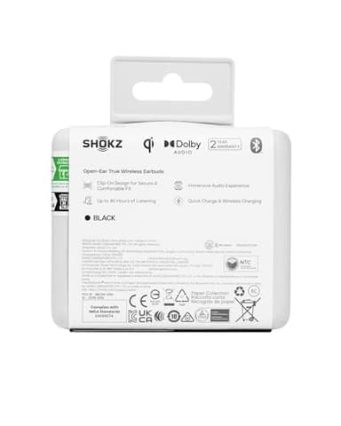 SHOKZ OpenDots ONE - Open-Ear Headphones - Wireless Bluetooth Earbuds with Microphone - Secure, Lightweight, Clip-On Fit - Premium Dolby Audio - Water Resistant - Fast Charging - Up to 40 hrs Playtime - Image 11