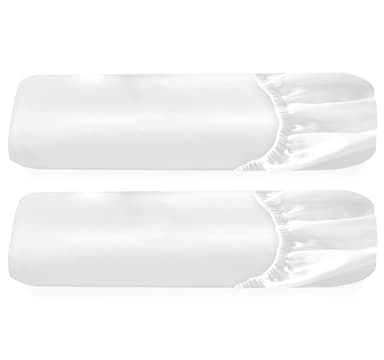 California Design Den 2-Pack 100% Organic Cotton Twin Extra Long Fitted Sheets Percale Only - Soft, Cooling and Lightweight, Snug-Fit and Durable 2X Twin XL Deep Pocket Fitted Sheet - White - Image 1