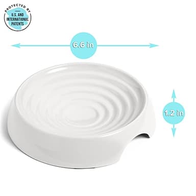 CatGuru Cat Bowls, Whisker Friendly Cat Food Bowl for Indoor Cats, Reliefs Whisker Fatigue, Wide Kitten Dish, Non Slip Pet Dishes, Shallow Pet Plates (Set of 2, Marshmallow) - Image 3