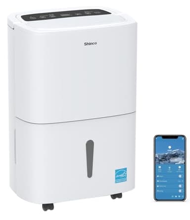 Shinco 7,000 Sq.Ft Energy Star Dehumidifier with Pump and WIFI, Ideal for Large Industrial Rooms and Home Basements, Efficient Moisture Removal and Humidity Control, 1.85 Gallons Water Tank - Image 1