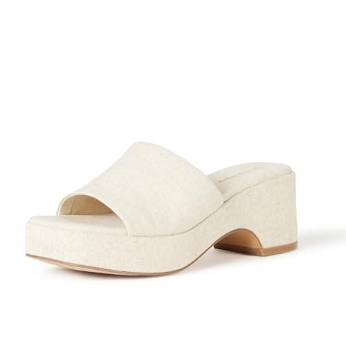 The Drop Women's Bertina Platform Slide, Linen, 7.5 Cream - Image 1