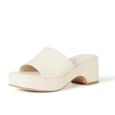 The Drop Women's Bertina Platform Slide, Linen, 7.5 Cream - Image 1