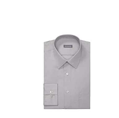 Van Heusen Men's Dress Shirt Regular Fit Poplin Solid, Grey Stone, 16.5" Neck 36"-37" Sleeve - Image 3