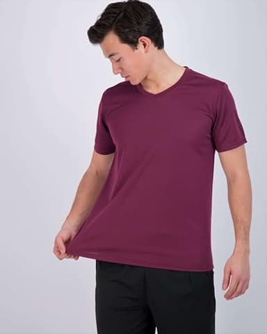 Real Essentials 5 Pack: Men's Mesh Quick Dry Short Sleeve V-Neck T-Shirt - Athletic Performance (Available in Big & Tall)- Set 9, 4XLT - Image 2