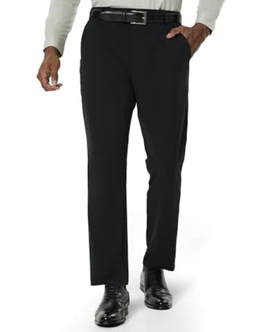 SNOWTEN Mens Pro Dress Pants Classic Fit Stretch Work Dress Pants 30" Quick Dry Lightweight Casual Comfy Pants with Pockets Black 33w × 30L - Image 1