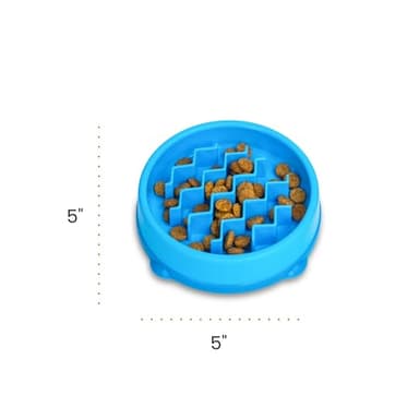 Catstages Kitty Slow Feeder Cat Bowl for Wet or Dry Cat Food, Helps Prevent Bloat & Improve Digestion, Non-Slip, BPA-Free, Small, Blue - Image 8