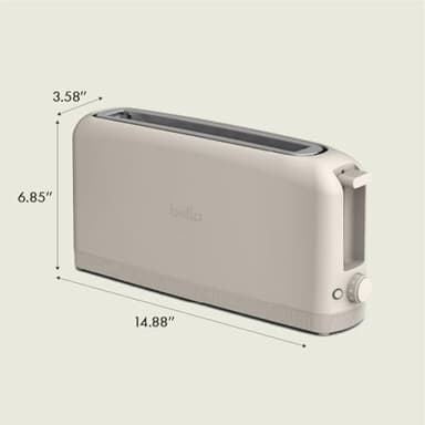 bella 2 Slice Slim Toaster, Fits-anywhere™ Kitchenware, 6 Setting Shade Control with Reheat & Cancel Buttons, Fits sourdough, 10” Long Slot, Anti Jam & Auto Shutoff, 900 Watt, Oatmilk - Image 7
