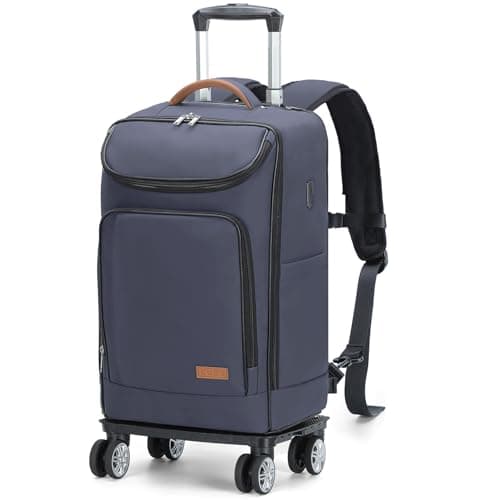 Lekebobor Travel Rolling Backpack, 18 inch Waterproof Bag with 360° Wheels for 15.6" Laptop, Convertible Airline Approved Travel Back Pack for Men & Women, Business, Commuter - Image 1