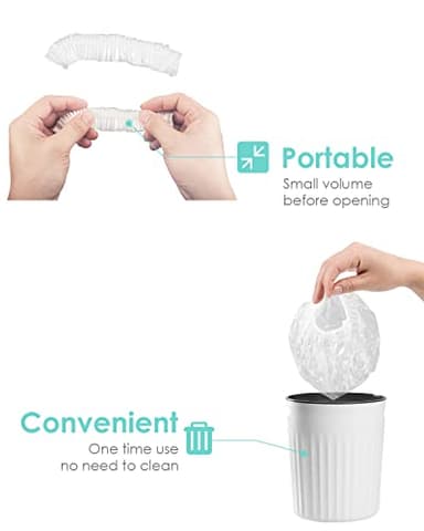 Auban 100PCS Disposable Shower Caps, Plastic Clear Hair Cap Large Thick Waterproof Bath Caps for Women, Hotel Travel Essentials Accessories Deep Conditioning Hair Care Cleaning Supplies(20.5") - Image 5