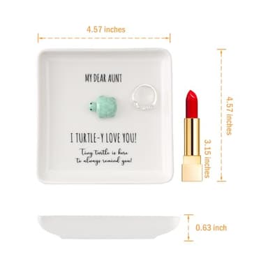 HOME SMILE Turtle Jewelry Dish Tray-Aunt Auntie Gifts from Niece Nephew,Mothers Day Birthday Gifts for Aunt Auntie Gift Ideas,I Turtley Love You Gifts - Image 5