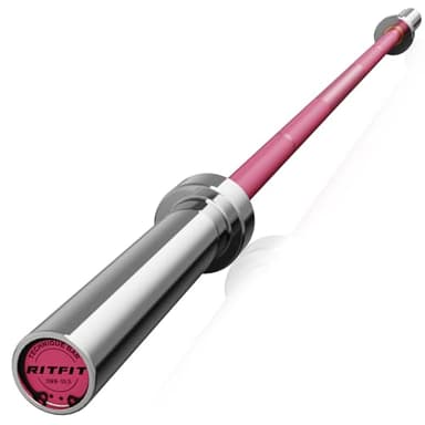 RITFIT Olympic Barbell 4ft/4.8ft/6ft - 2 Inch Weight Bar for Strength Training, Weightlifting, Squat, Deadlift, Bench Press, Curl, Overhead Press - 350lbs/500lbs Capacity 6FT Pink - Image 1