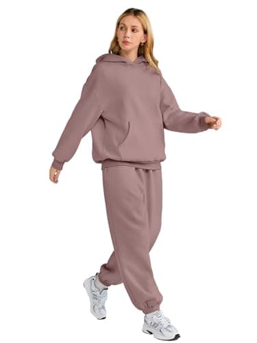 AUTOMET Sweatsuits Women 2 Piece Outfit Lounge Two Piece Sets Fall Fashion 2025 Tracksuits Oversized Sweatshirt and Sweatpants Casual Teen Girls Clothing DarkPink M - Image 4