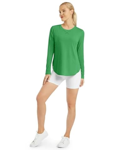 G4Free Workout Long Sleeve Tops for Women UPF 50+ Lightweight Athletic T-Shirts(Forest Green,XL) - Image 5
