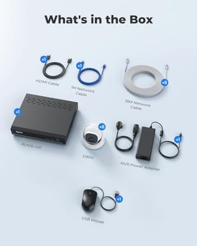 REOLINK 4K PoE Security Camera System Wired, 8pcs 8MP PoE Cameras, Smart Person/Vehicle Detection, 16CH NVR with 4TB HDD, H.265, 24/7 Recording, High Bitrate & Clear Stream, RLK16-800D8 - Image 9