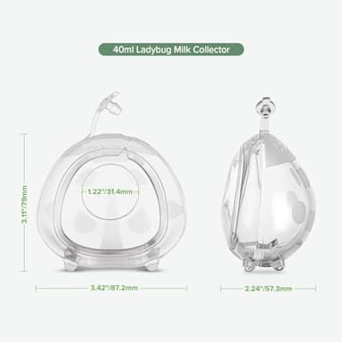 haakaa Ladybug Milk Collector Breast Milk Saver Breast Shell for Breastfeeding, Collect Breastmilk Leaks, Skin-Friendly and Easy to Wear (1.4oz/40ml,1PC) - Image 7