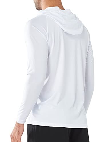 NORTHYARD Men's UPF 50+ Hoodie Shirts Long Sleeve Sun Protection Fishing Swim Beach UV SPF Rash Guard Quick Dry Lightweight White L - Image 3