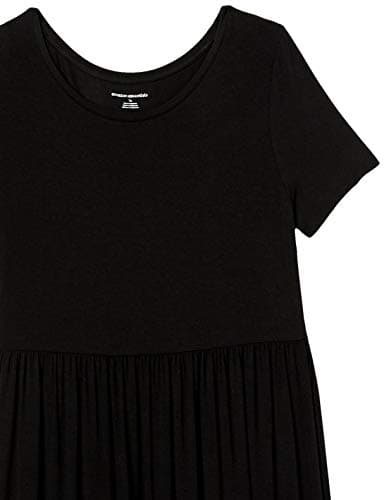 Amazon Essentials Women's Short-Sleeve Waisted Maxi Dress (Available in Plus Size), Black, Small - Image 5