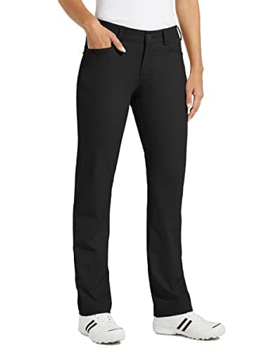 Willit Women's Golf Pants Hiking Pants Quick Dry Lightweight Outdoor Casual Pants with Pockets Water Resistant Black 12 - Image 2