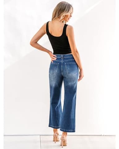 GRAPENT Cute Fall Outfits Casual 90s Dark Blue Petite Jeans Women's Size L 12 14 - Image 2