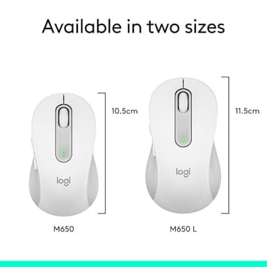 Logitech Wireless Mouse Signature M650 - Small to Medium Sized Hands, Right Handed, 2-Year Battery, Silent Clicks, Customizable Buttons, Bluetooth, PC/Mac?Chromebook - Off White - Image 10