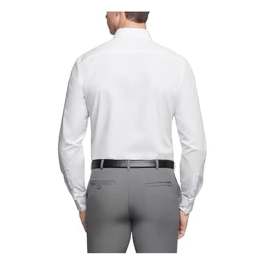 Van Heusen Men's Dress Shirt Regular Fit Poplin Solid, White, 15" Neck 34"-35" Sleeve - Image 2