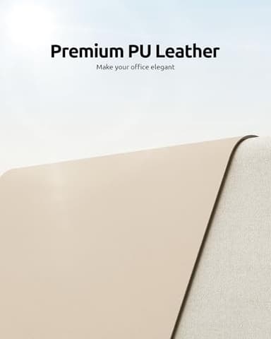 YSAGi Leather Desk Pad Protector, Large Mouse Pad, Non-Slip PU Leather Desk Blotter, Waterproof Writing Pad for Office and Home (31.5" x 15.8", Eggshell) - Image 2