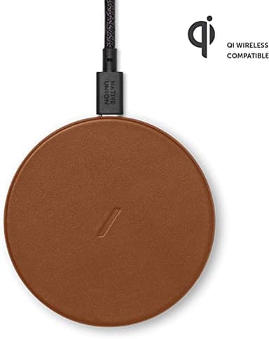 Native Union Classic Leather Wireless Charger – High-Speed [Qi Certified] 10W Handcrafted Italian Leather Charging pad – Compatible with iPhone 12/12 Pro/12 Pro Max/12 mini/11/11 Pro/11 Pro Max (Tan) - Image 2