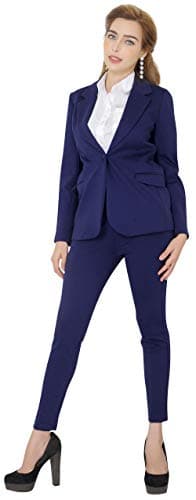 Marycrafts Women’s Two Piece Suits – Business Blazer Pant Suit Set for Work, Professional Outfit, Office Wear, Formal Business Attire 8 Navy - Image 6