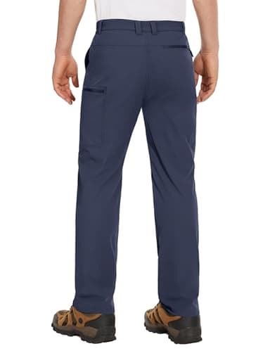 MAGCOMSEN Hiking Pants for Men Quick Dry Stretch Work Pants Water Resistant Lightweight for Travel Trekking Fishing Navy Blue - Image 2