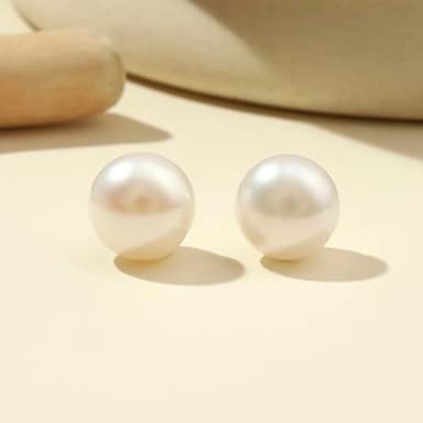 Pearl Stud Earrings for Women 10mm Pearl Stud Earring 18K White Gold Plated Sterling Silver Post Hypoallergenic White Pearl Earrings for Women - Image 8