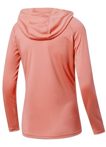 Willit Women's UPF 50+ Sun Protection Hoodie SPF Shirt Long Sleeve Hiking Fishing Outdoor Shirt Lightweight Hoodie Salmon XXL - Image 2