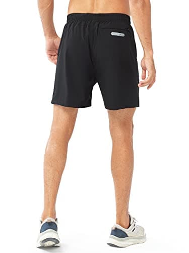 NORTHYARD Men's Athletic Running Shorts Quick Dry Workout Shorts 7"/ 5"/ 9" Lightweight Sports Gym Basketball Shorts Hiking Exercise Black-5inch M - Image 2