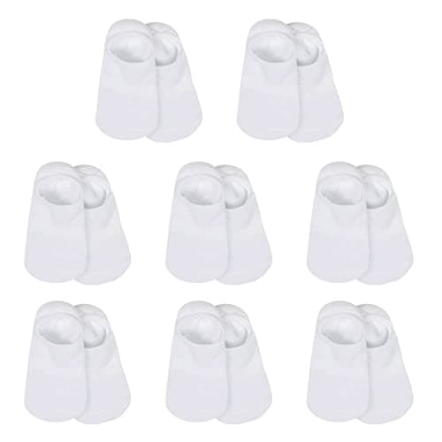 Gerber Baby Boys 8-pack Wiggle-proof No Show Socks, White, 6-12 Months US - Image 1