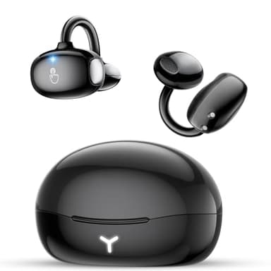 Deep Bass Sound Clip on Earbuds Wireless, Lightweight Open Ear Earbud with Physical Button, Bluetooth 6.0 Headphone Support Dual-Device, 60H Play Time, Waterproof, Ideal for Workout, Running - Image 1