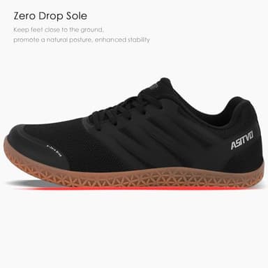 ASITVO Wide Men's Barefoot Zero Drop Sole Minimalist Width Toe Box Walking Shoes Sneakers Size 10.5 TPU No-Sew Upper Cross-Trainer Roat Running Shoes Black Oxford 44 - Image 2