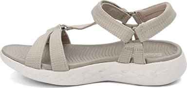 Skechers Womens On-the-go 600 - Brillancy Sport Sandal, Beige/White, 8 Wide US - Image 3