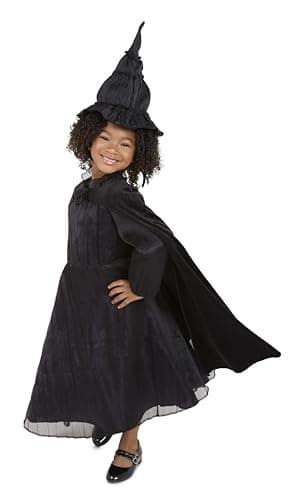 Wicked Elphaba Dress for Girls Premium Official Costume Black Dress with Purple Accents and Layers for Gorgeous Volume, Includes Hat, and Cape! [Amazon Exclusive] - Image 1
