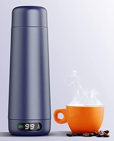 Travel Kettle, Dual Voltage Portable Electric Kettle 110V-220V-240V Smart Small Water Boiler for Tea & Coffee, 316 Stainless Steel, 6 Temperature Control and LCD Display, for Global Use (370ML) - Image 1