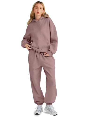 AUTOMET Sweatsuits Women 2 Piece Outfit Lounge Two Piece Sets Fall Fashion 2025 Tracksuits Oversized Sweatshirt and Sweatpants Casual Teen Girls Clothing DarkPink M - Image 2
